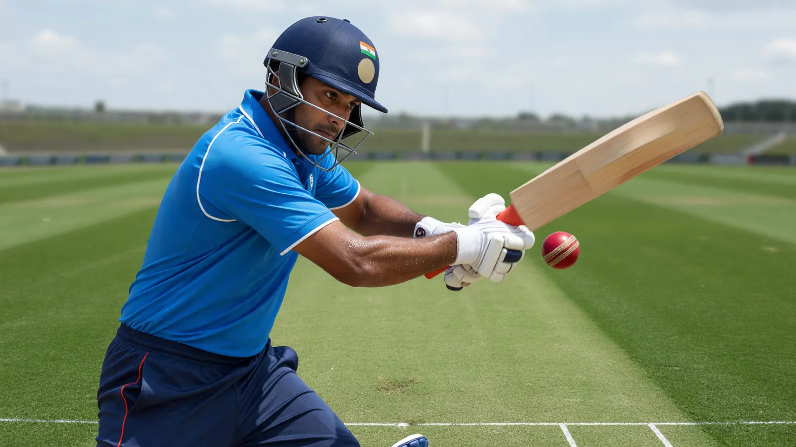 Batsman at the crease