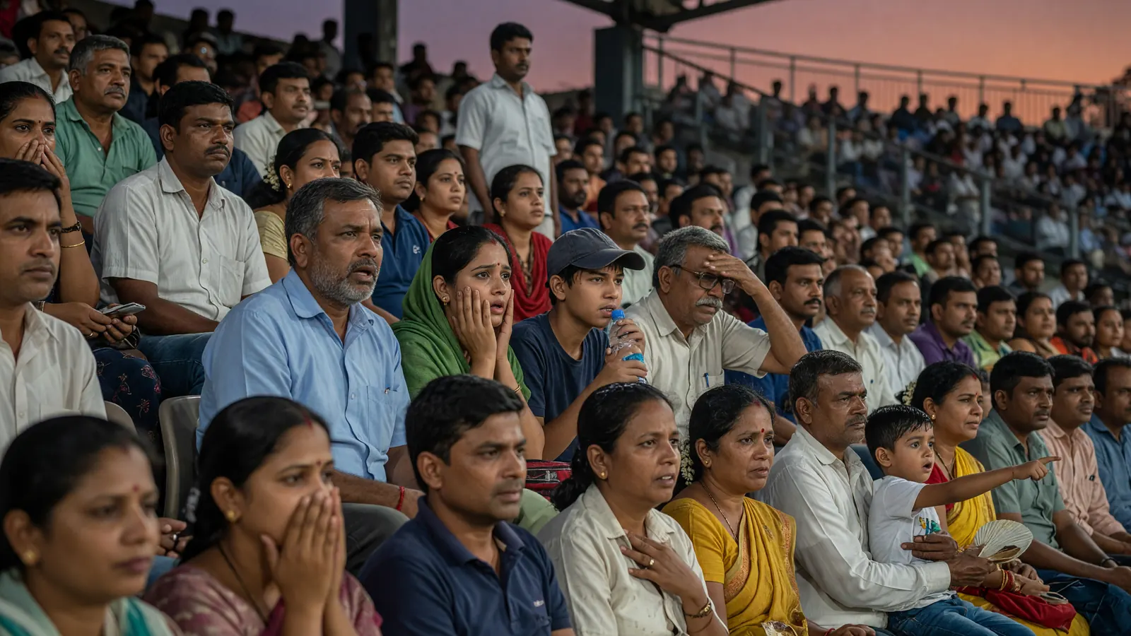 A young fan in the IPL stadium stands
